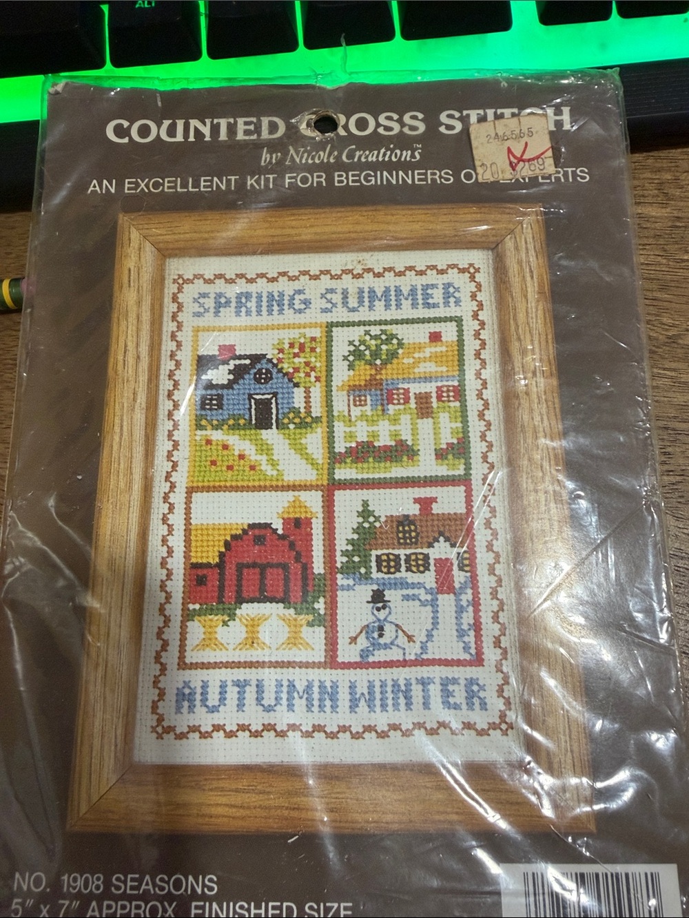 Counted Cross Stitch Seasons Wall Art - Four Seasons Design
